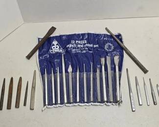 150 12PieceCobraPunchChiselSetInRollBag
