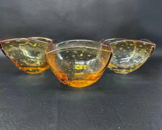 111 3MuranoGlassSquareBowlswithBubbles