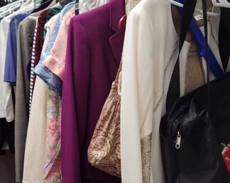 clothes, bags, and hats