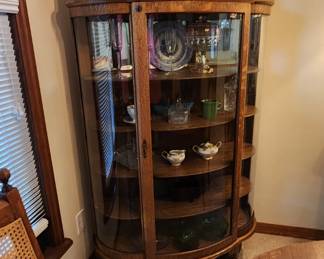 antique demilune cabinet