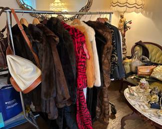 Both real fur coats and faux fur vintage