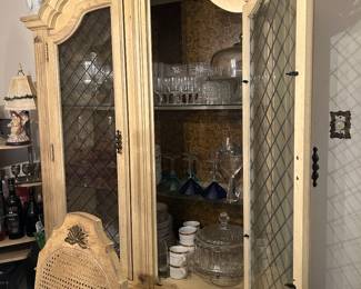 China cabbbet loaded with glassware