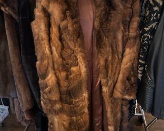 Vintage fur full length coat
