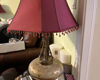 Vintage glass lamps Hollywood Regency