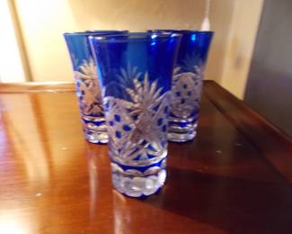 Bohemian Clear to Cut Crystal glasses,