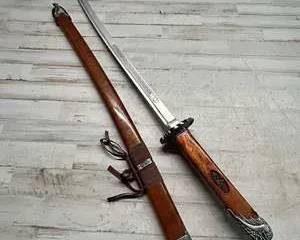 Decorative Asian-Style Sword w/ Scabbard – Stainless Steel Blade, Ornamental Handle & Sheath
