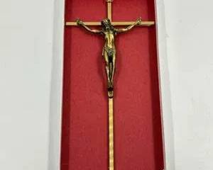 Vintage Brass Crucifix Wall Cross INRI Jesus Christ Catholic Christian Religious Icon