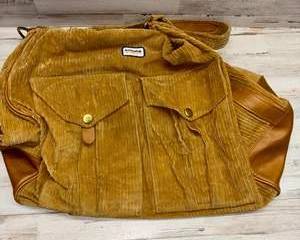 Vintage Corduroy Messenger Bag Leather Trim ActionPak Samsonite