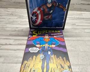 Marvel & DC Superhero Wall Art Lot – Captain America Framed Print & Superman Comic Cover Canvas Decor