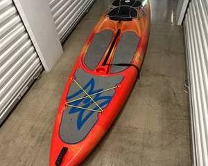 Perception Hi Life 11.0 Sit-On-Top Kayak w/ Padded Seat, Storage Bungees & Deck Pads – Orange/Red