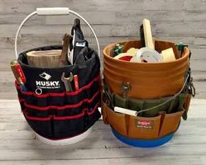  Husky Bucket Tool Organizer with Tools Plus Bucket Boss 36 Organizer Loaded Work Buckets Lot