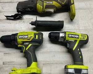 Ryobi Cordless Tool Lot – ONE+ 18V Drill, 12V Drill & Oscillating Multi-Tool (As-Is)