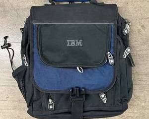  IBM Branded Laptop / Computer Travel Bag – Black & Blue Padded Briefcase Style Carry Case