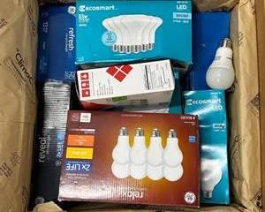  Assorted LED Light Bulbs – EcoSmart, GE, Refresh LED – Mixed Box Lot