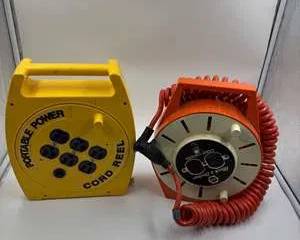 Vintage Portable Power Cord Reel & Black & Decker Cord Winder Lot Extension Reel