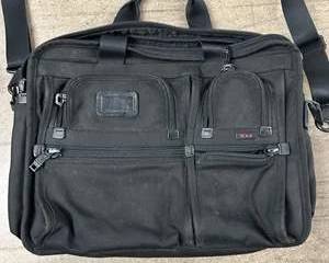 TUMI Black Ballistic Nylon Laptop / Briefcase Bag – Multi-Compartment Business & Travel Bag