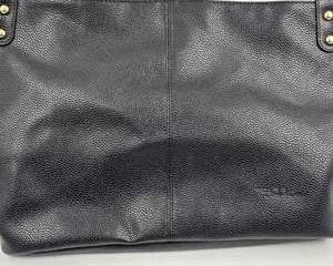 Black Pebbled Leather Zip Clutch Pouch Gold Hardware Designer B Rasso