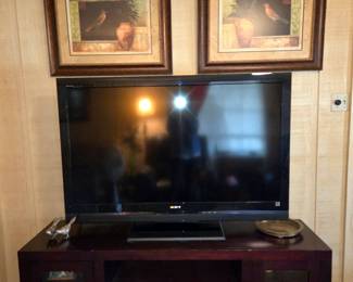 Sony TV. Dark wood media center TV console. Annabelle by Pamela Gladding Framed Prints