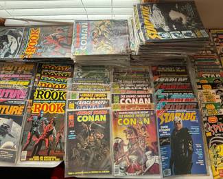 HIGHEST & BEST OFFER – COMIC BOOK LOT 
Large mixed lot of vintage comic books including Marvel, DC, and more. Superhero, sci-fi, fantasy, horror, and underground titles. Bagged & boarded. Sold as one lot only.
Highest & Best offers due by Saturday, January 17th at 3:00 PM.
As-is, as-found. No individual sales.