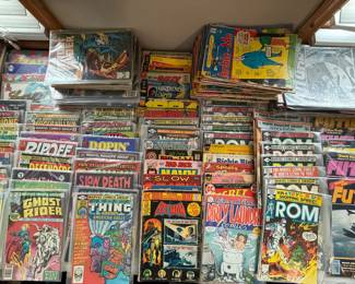 HIGHEST & BEST OFFER – COMIC BOOK LOT 
Large mixed lot of vintage comic books including Marvel, DC, and more. Superhero, sci-fi, fantasy, horror, and underground titles. Bagged & boarded. Sold as one lot only.
Highest & Best offers due by Saturday, January 17th at 3:00 PM.
As-is, as-found. No individual sales.