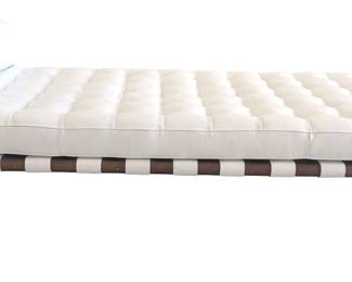 White Leather Barcelona Day Bed Designed In The Style of Knoll