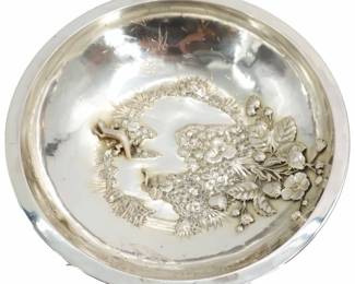Gorham Sterling Silver Pedestaled Bowl with Designs in Relief 33.715 ozt.