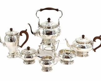 6 Piece English Richard Comyns Sterling Silver Tea Set  Gross 141.595 ozt.