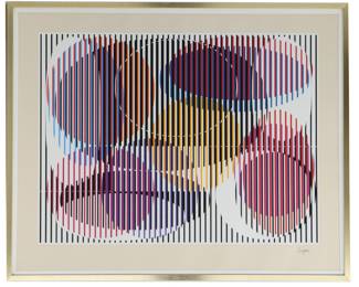 Yaacov Agam Born 1928 IsraeliFrench, Signed and Numbered Op Art Lithograph