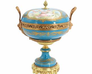 Sevres Porcelain Covered Pedestal Bowl