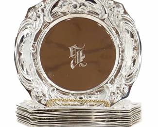11 R. Wallace  Sons Sterling Silver Bread Plates  33.925 ozt.