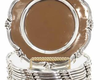 12 Peruvian Camusso Sterling Silver Salad Plates  47.405 ozt.