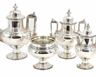 4 Piece William Gale  Son Sterling Silver Tea Set  95.045 ozt.