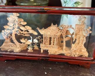 Oriental hand craved scene