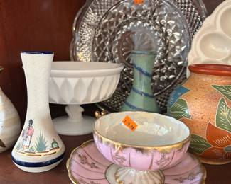 Milk glass 
Pottery
