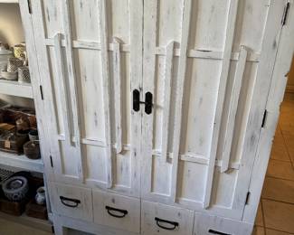 $250 - White painted cabinet distressed 
