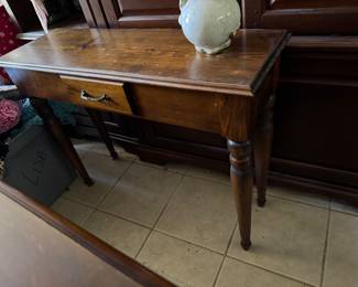 $90 - wood console single drawer. 