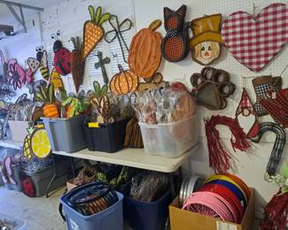 Garage filled with brand new craft that we got out of shipping boxes 