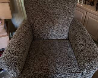 $100 - Schnadig brand club chair white & grey - Also another one club chair with ottoman ($160)