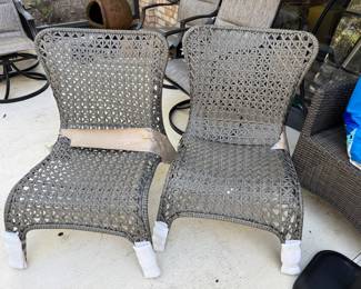 $100 - set of 2 tucker woven outdoor chairs 