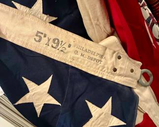 Large American-Made US Flag. Q.M. Depot Philadelphia