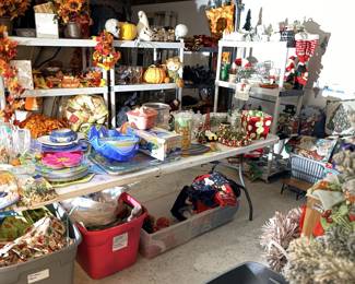 Holiday decor: Fall, Halloween, Thanksgiving, Christmas, Valentine's Day, St. Patrick's Day, Easter, Fourth of July, party supplies, baking supplies.