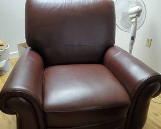 Leather recliner is in excellent condition and is available with matching sofa.