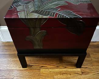 Palm Leaf Inlay Storage Cabinet