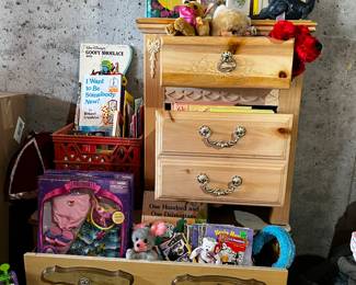 Vintage Books, Stuffed animals and Barbies