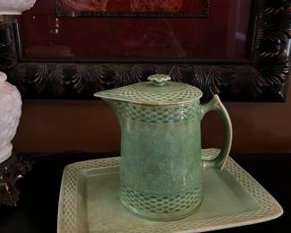 Vintage McCoy  Lattice Pitcher and Tray