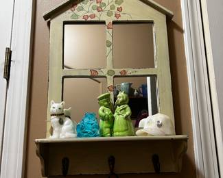 Fenton Glass Figures and Vintage Key Holder