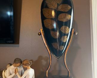 Vintage Uttermost Gold Leaf Vase