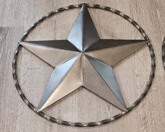 (2) Wall Decor Texas Star in Circle Wire