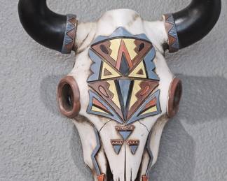 Southwestern Replica Resin Cow Skull w/ Horns
