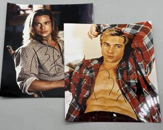 2-Autographed Photographs of Brad Pitt